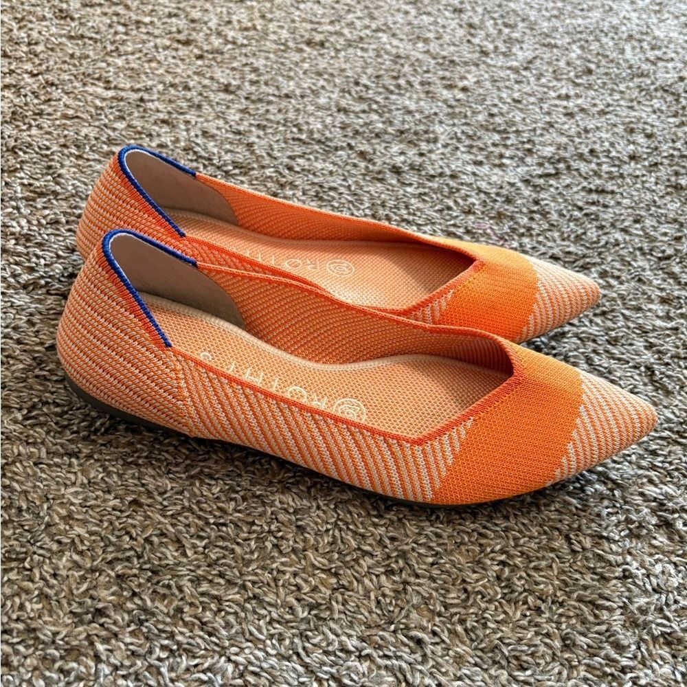 Rothy's Sherbet Orange and White (Retired) The Point Flats Recycled
Shoes - Picture 2 of 9